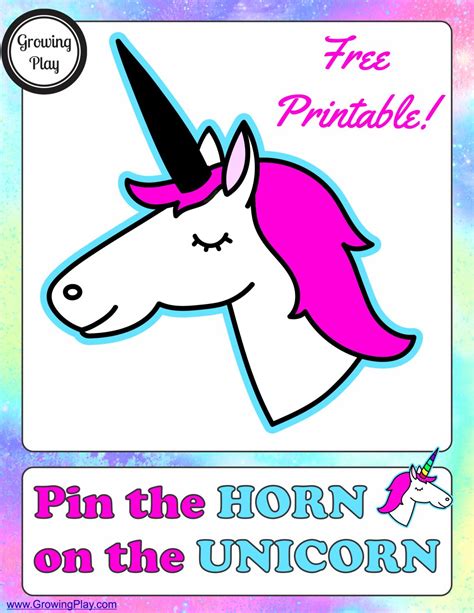 Free Printable Pin The Horn On The Unicorn